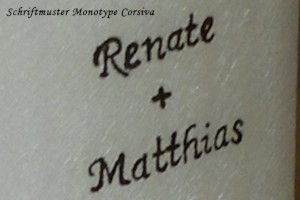 Schriftmuster Monotype Corsiva fr Kerzenschrift