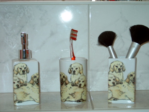 Porzelanset weisse Hunde