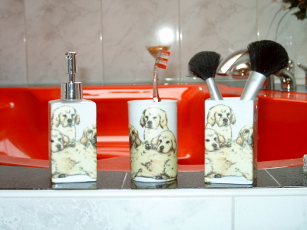 Porzelanset weisse Hunde 2