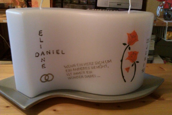 Hochzeitskerze HZ-35 aus Bea's Kerzen-Boutique